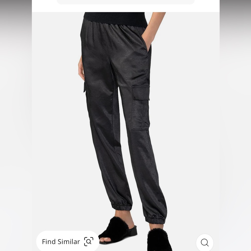 Sanctuary black silk joggers medium